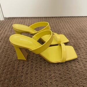Marc Fisher Yellow Block Heel Sandals